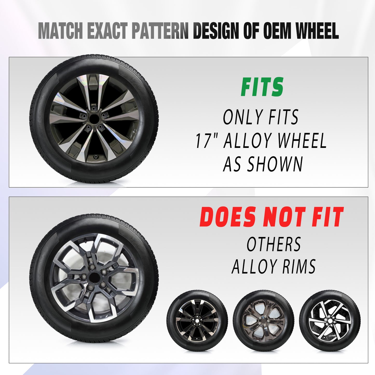 17 Inch Wheel Skins for 2025-2026 Chevrolet Equinox LT - Matte Black