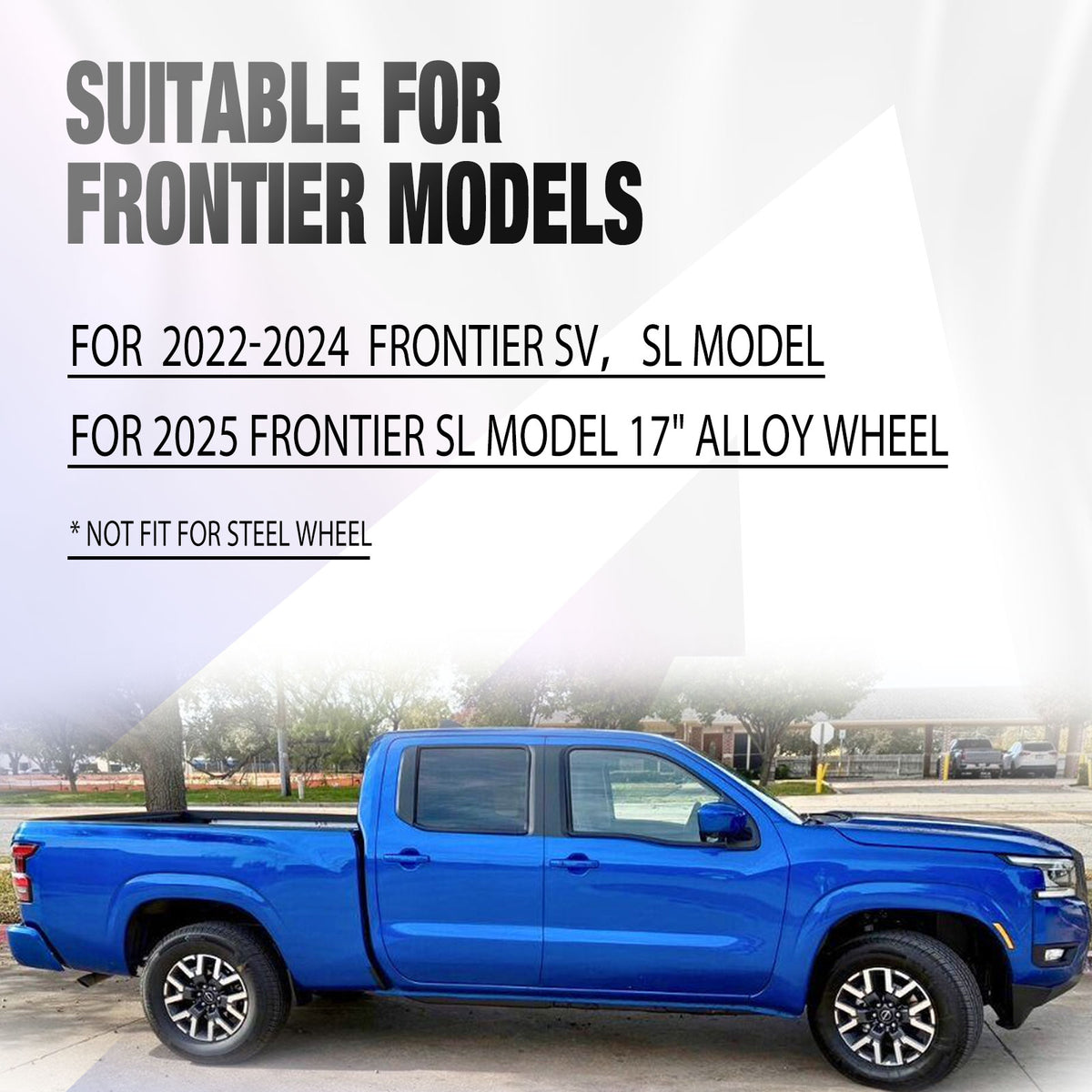 17 Inch Wheel Skins for 2022-2025 NISSAN FRONTIER SV，SL，SL model - Silver Lacquer&Black Lacquer