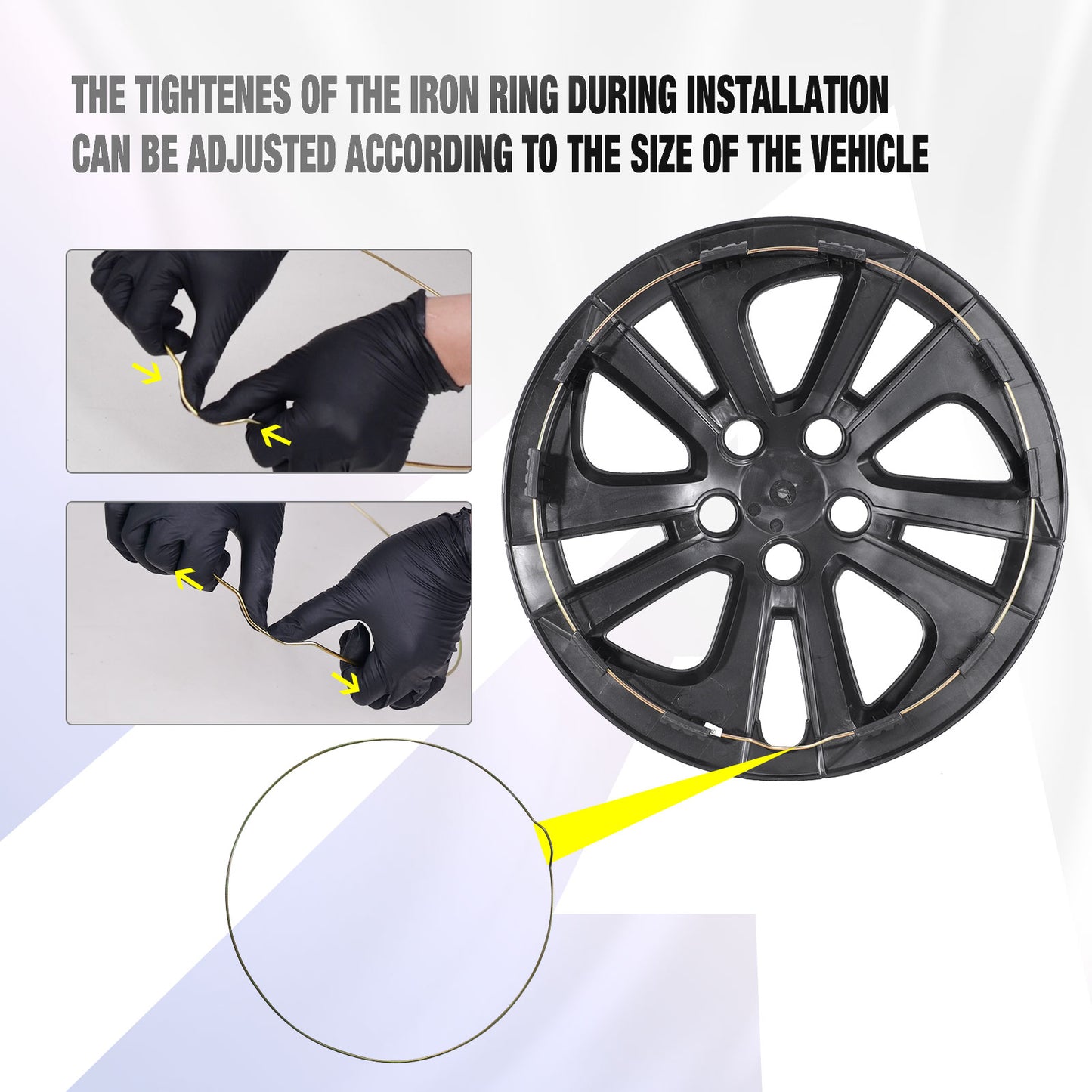 15 Inch Wheel Hubcaps for 2016-2022 TOYOTA Prius/ 2020-2024 TOYOTA Corolla - Matte Black