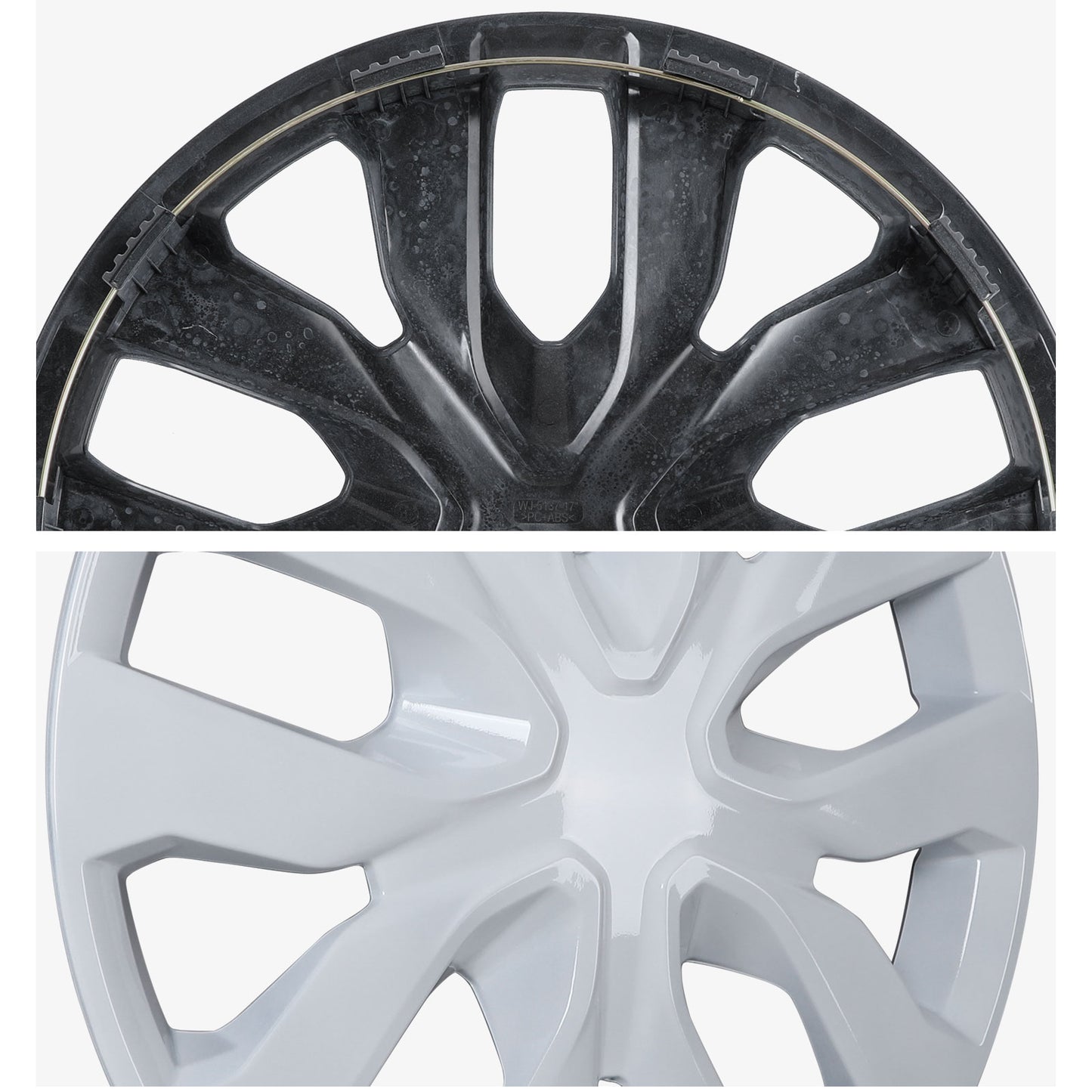 17 Inch Wheel Hubcaps for 2014-2020 Nissan Rogue - White Lacquer