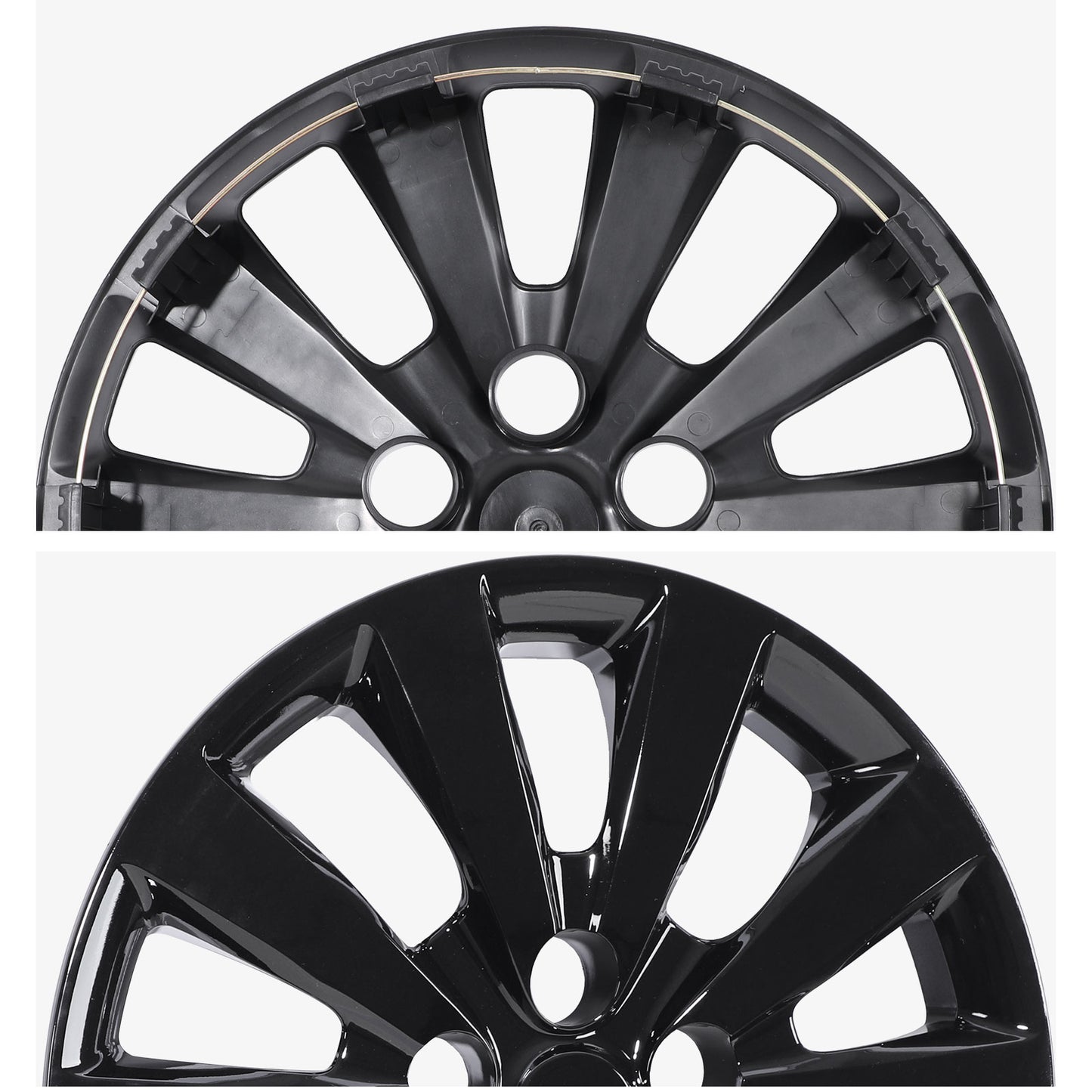 16 Inch Wheel Hubcaps for 2011-2017 Nissan Leaf/ 2013-2019 Nissan Sentra - Black Lacquer