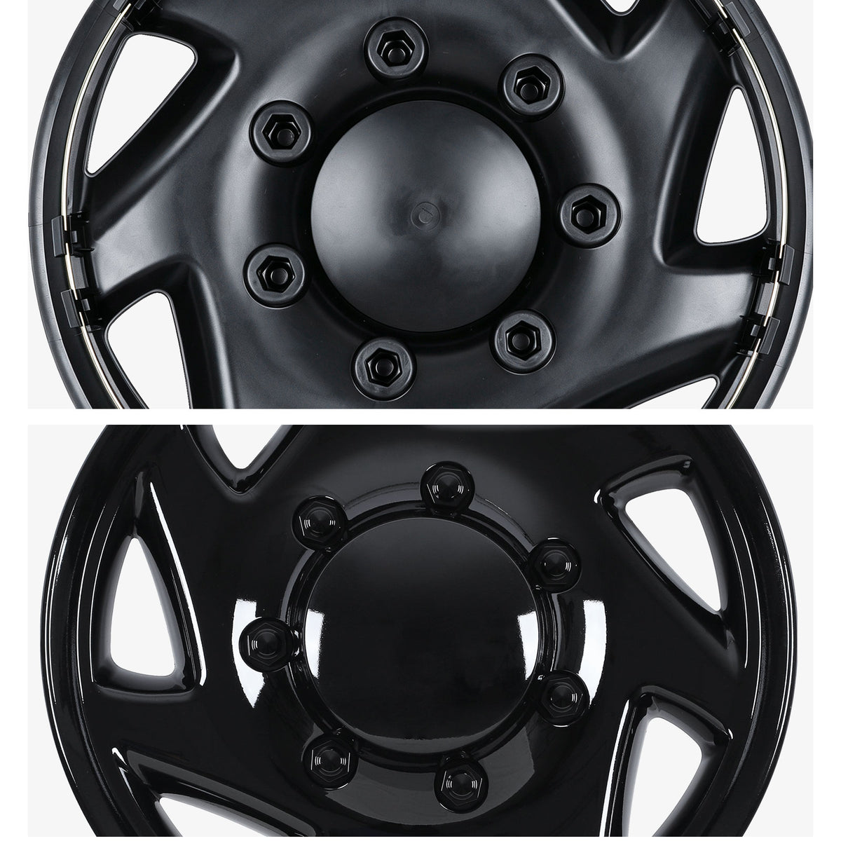 16 Inch Wheel Skins for 1992-2014 Ford E Series Van - Black Lacquer